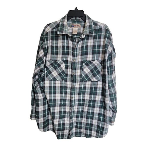 Big Mac Workwear Shirt Long Sleeve Plaid Button Up Mens Size XL